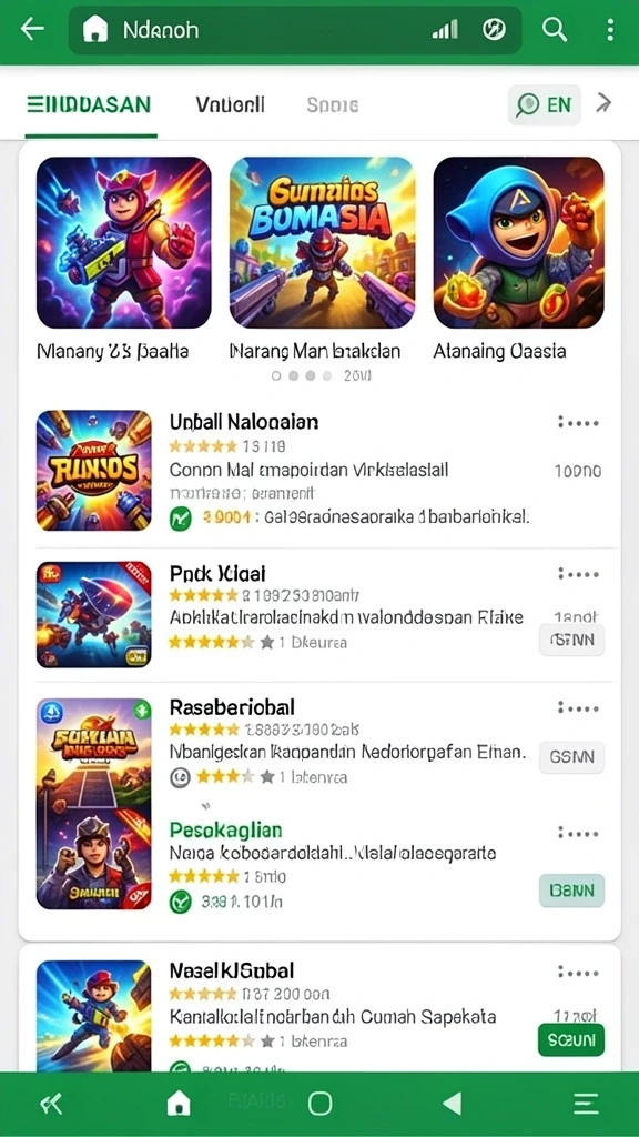 Menunjukkan karakter unik yang dapat dimainkan.