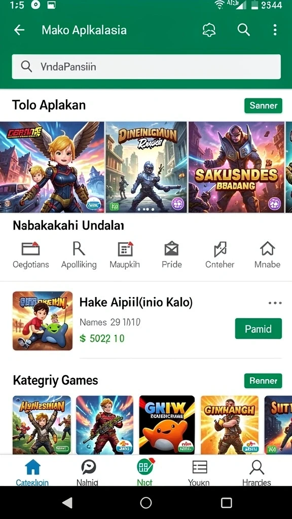 Tampilan karakter yang dinamis dan menarik.