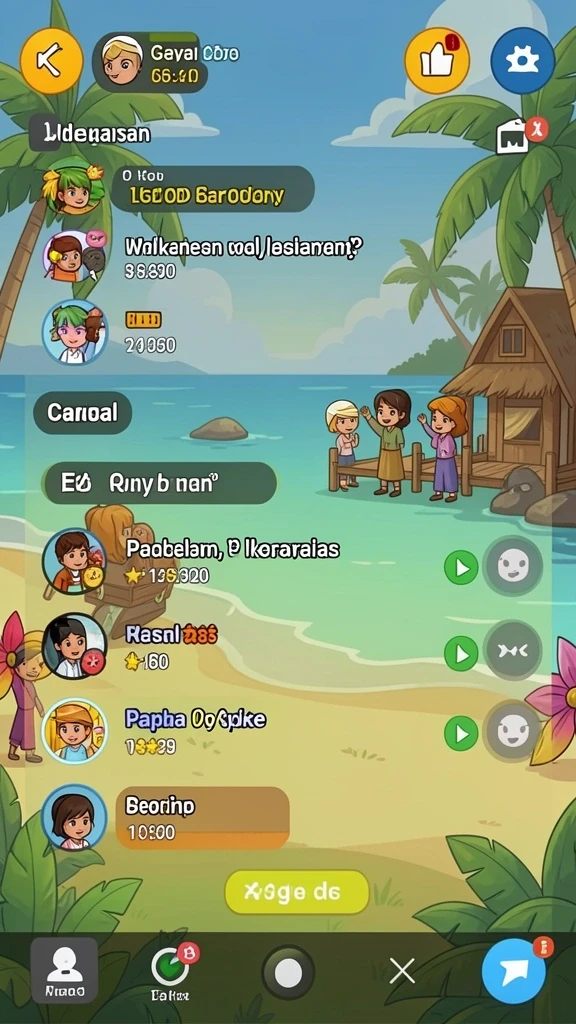 Fitur chat untuk berinteraksi dengan pemain lain.