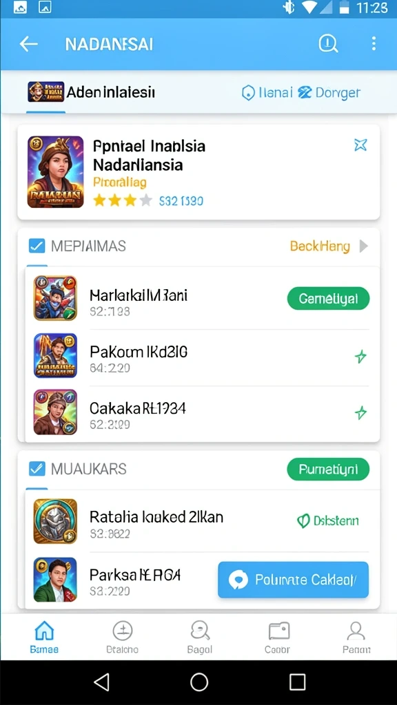 Tampilan awal yang menarik dengan pilihan karakter.